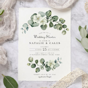 Elegant Eucalyptus Arch Greenery Wedding Shower Invitation