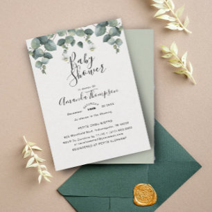 Elegant Eucalyptus Baby Shower Invitation