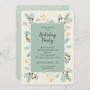 Elegant Eucalyptus Berries Christmas Invitations