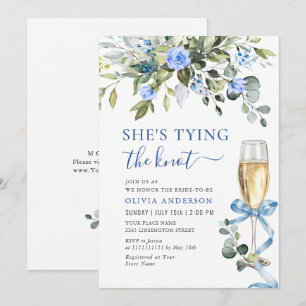 Elegant Eucalyptus Blue Flowers Bridal Shower Invitation