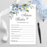 Elegant Eucalyptus Blue Roses Advice & Wishes Card<br><div class="desc">Watercolor Eucalyptus Greenery Advice Card.
For further customisation,  please click the "customise further" link. If you need help,  contact me please.</div>