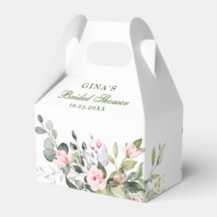 Elegant Eucalyptus Blush Roses Greenery Favour Box