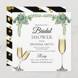 Elegant Eucalyptus Boozy Greenery Bridal shower Invitation