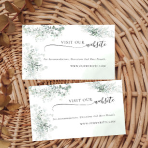 Elegant Eucalyptus Botanical Sage Wedding Website Enclosure Card