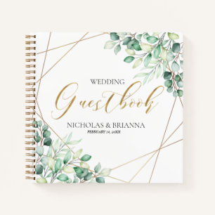 Elegant Eucalyptus Botanical Wedding Guestbook Notebook
