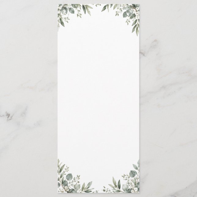 Elegant Eucalyptus Botanical Wedding Program (Front)