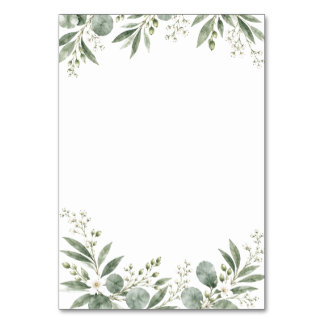 Elegant Eucalyptus Botanical Wedding Table Number
