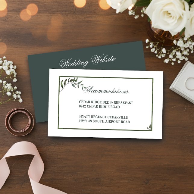 Elegant Eucalyptus Branch Wedding Details Place Card (Elegant Eucalyptus Branch Wedding Details Place Cards)