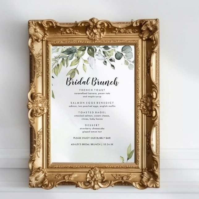 Elegant Eucalyptus Bridal Brunch Menu (Creator Uploaded)