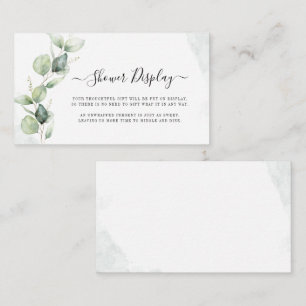 Elegant Eucalyptus Bridal Display Shower Enclosure Card