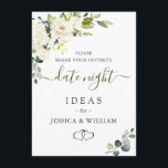 Elegant Eucalyptus Bridal Shower Date Night Idea   Advice Card<br><div class="desc">Elegant Eucalyptus Bridal Shower Date Night Idea Advice Card.</div>