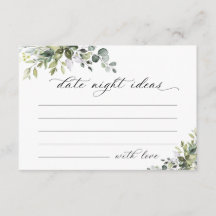 Elegant Eucalyptus Bridal Shower Enclosure Card