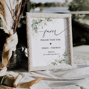  Elegant Eucalyptus Bridal Shower  Favor Sign