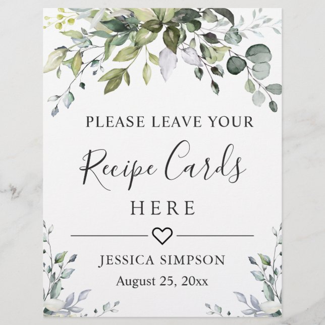 Elegant Eucalyptus Bridal Shower Poster (Front)