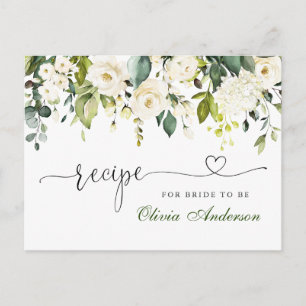Elegant Eucalyptus Bridal Shower Recipe Card