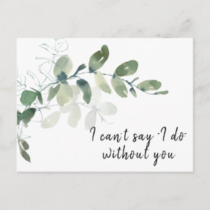 Elegant Eucalyptus Bridesmaid Proposal Card