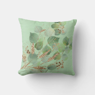 ELEGANT EUCALYPTUS BRUSHED METALLIC GREEN CUSHION