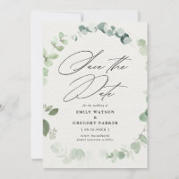 Elegant Eucalyptus Calligraphy Wedding