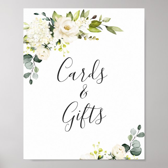 Elegant Eucalyptus Cards and Gifts Wedding Sign (Front)