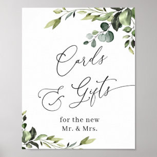 Elegant Eucalyptus Cards & Gifts Wedding Sign