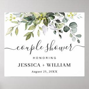 Elegant Eucalyptus COUPLE SHOWER Welcome Sign