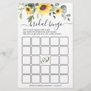 Elegant Eucalyptus Double-Sided Bridal Shower Game