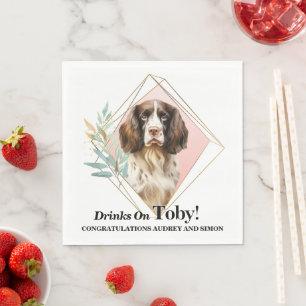 Elegant Eucalyptus English Springer Spaniel  Napkin