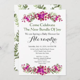 Elegant Eucalyptus Floral Baby Shower invitation