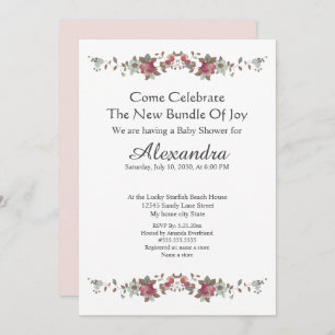 Elegant Eucalyptus Floral Blush Pink