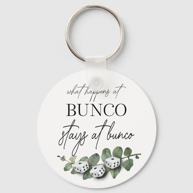 Elegant Eucalyptus Floral Bunco Key Ring (Front)