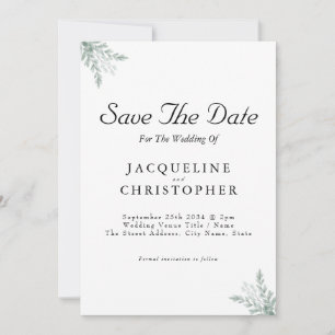 Elegant Eucalyptus Floral Save The Date Wedding Invitation