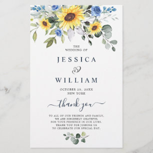 Elegant Eucalyptus Floral Wedding Ceremony Program