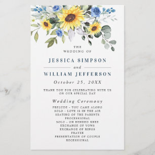 Elegant Eucalyptus Floral Wedding Ceremony Program