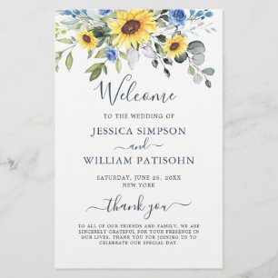 Elegant Eucalyptus Floral Wedding Ceremony Program