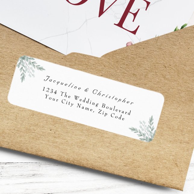 Elegant Eucalyptus Floral Wedding Return Address Label (Creator Uploaded)