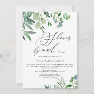 Elegant Eucalyptus Foliage Bridal Shower by Mail Invitation