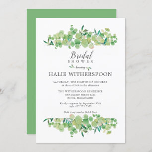 Elegant Eucalyptus Foliage Bridal Shower Invitation