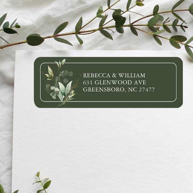 Elegant Eucalyptus Foliage Wedding Return Address Label (Add elegance to your mail with our Eucalyptus Return Address Labels, perfect for wedding invitations)