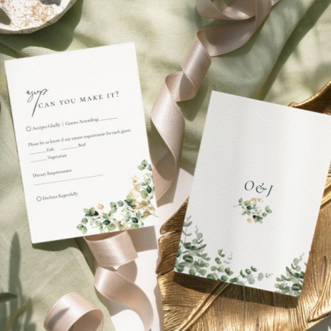 Elegant Eucalyptus Foliage Wedding RSVP (Creator Uploaded)