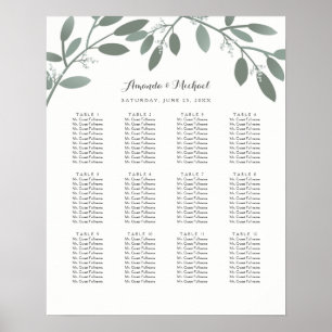 Elegant Eucalyptus Garden Wedding Seating Chart