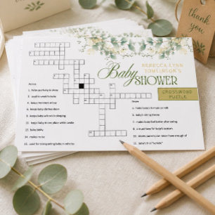 Elegant Eucalyptus Gender Neutral Baby Shower Game Stationery