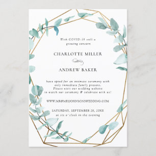 Elegant Eucalyptus Green Gold Invitation