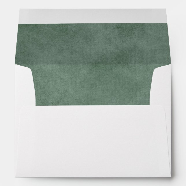 Elegant Eucalyptus Green Lined Wedding Envelope (Back (Bottom))