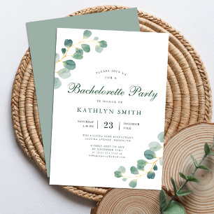 Elegant Eucalyptus Greenery Bachelorette Party Invitation
