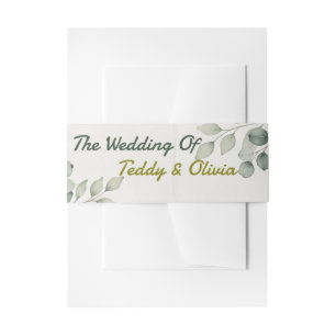 Elegant Eucalyptus Greenery Belly Bands Invitation Belly Band