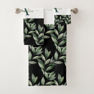 Elegant Eucalyptus Greenery Botanical Towel Set