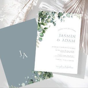 Elegant Eucalyptus Greenery Botanical Wedding Invitation