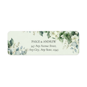 Elegant Eucalyptus Greenery Botanical Wedding Return Address Label