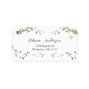 Elegant Eucalyptus Greenery Bridal  Label