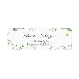 Elegant Eucalyptus Greenery Bridal  Return Address Label